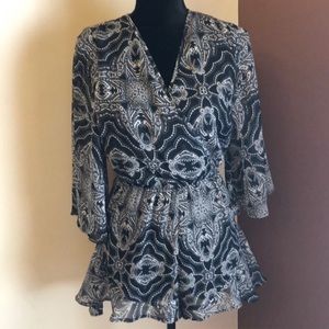 Black and white print romper - size small